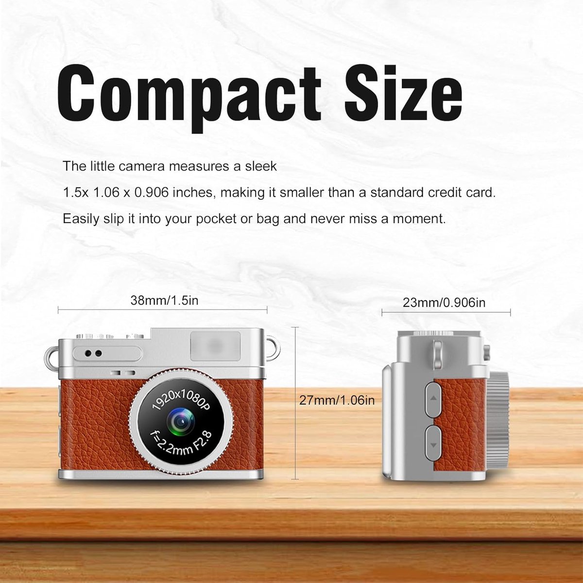 pinnacle living Digitale Camera - 1080P Mini Digitale Camera - Inclusief 32GB Kaart thumbnail 5