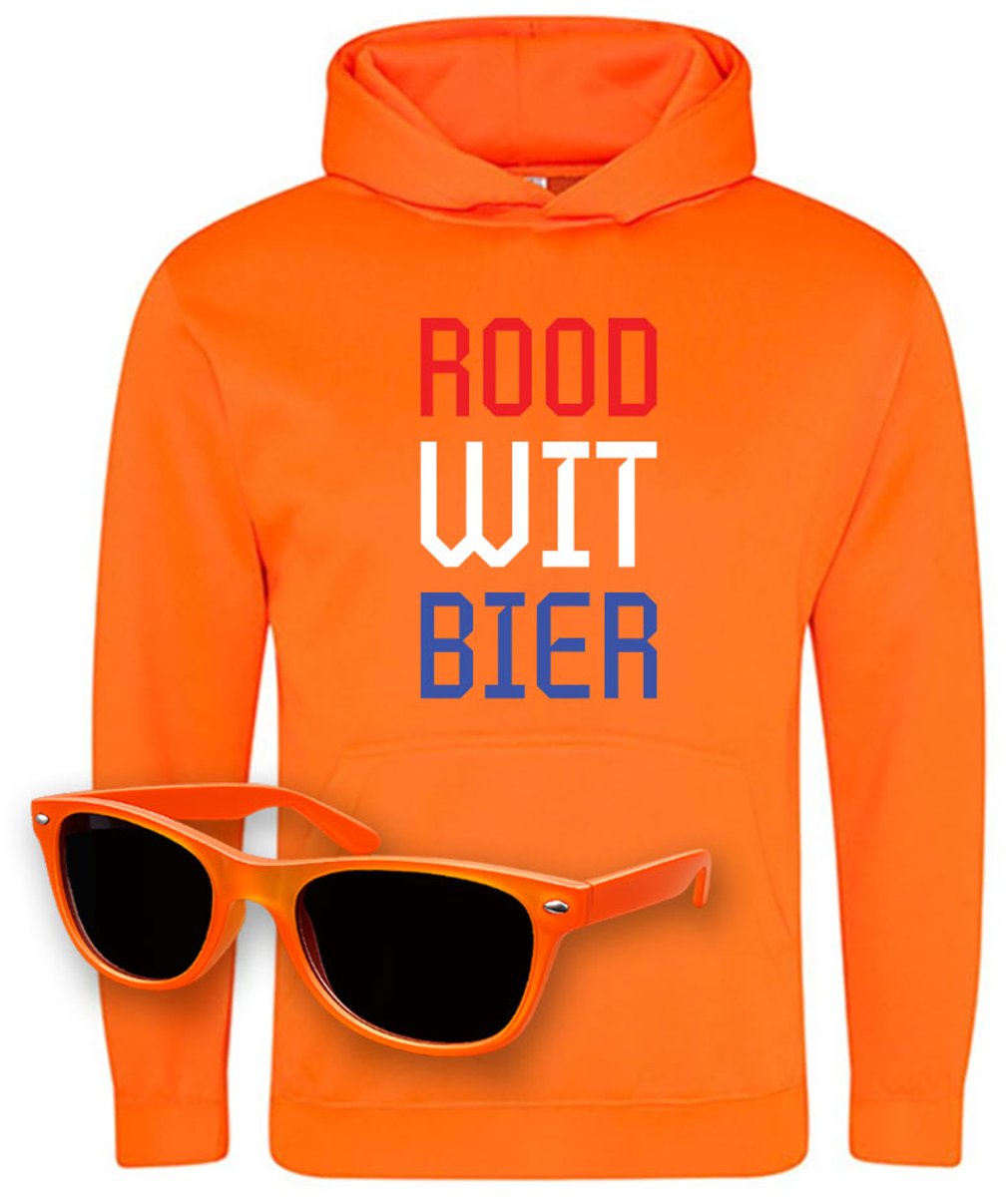 Oranje Hoodie Nederlands Elftal Voetbal WK Trui + Zonnebril