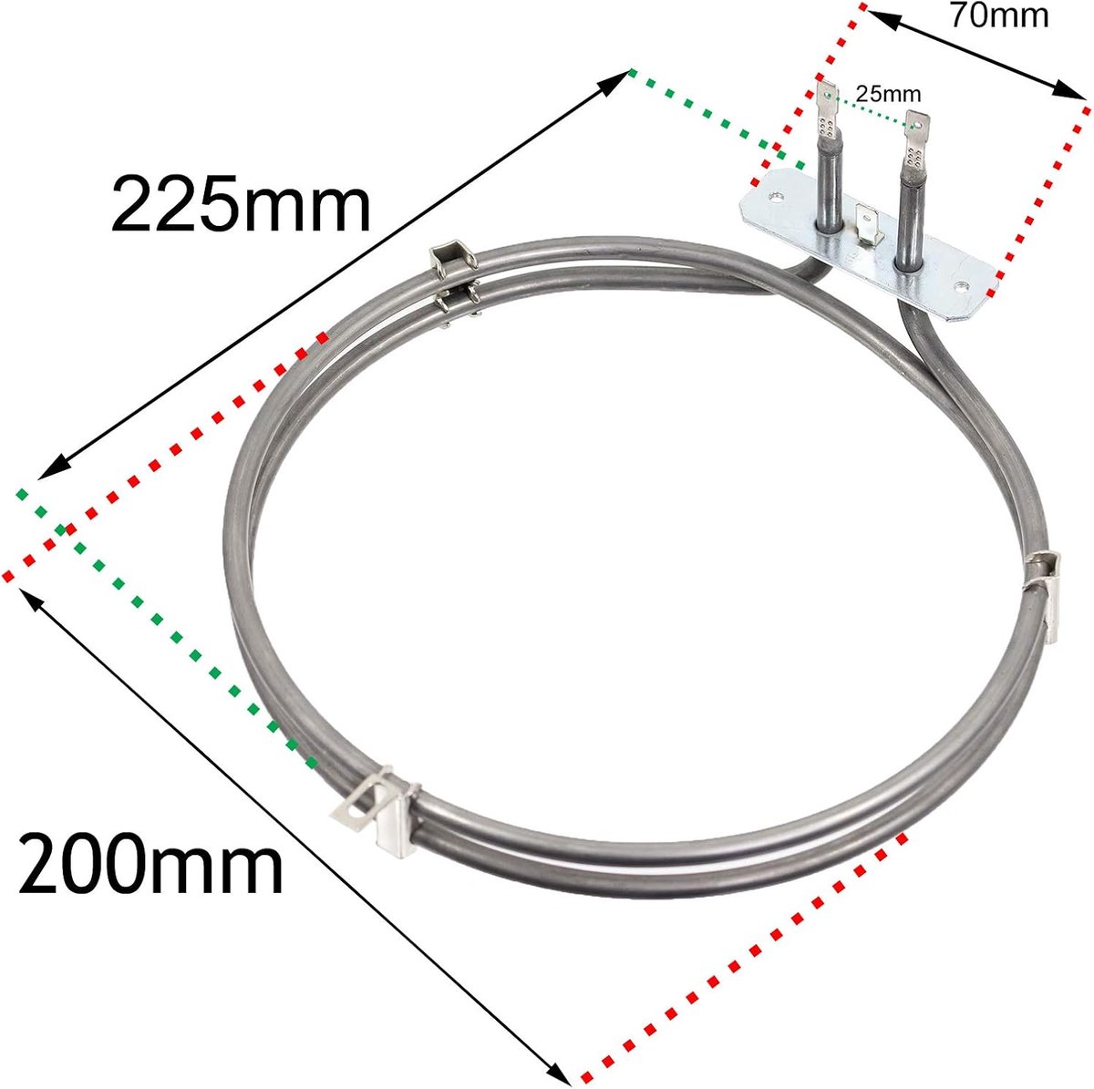 Verwarmingselement Oven - Ovenonderdeel - Oven Repareren - 1800W 2-draai - 225mm Lengte - null