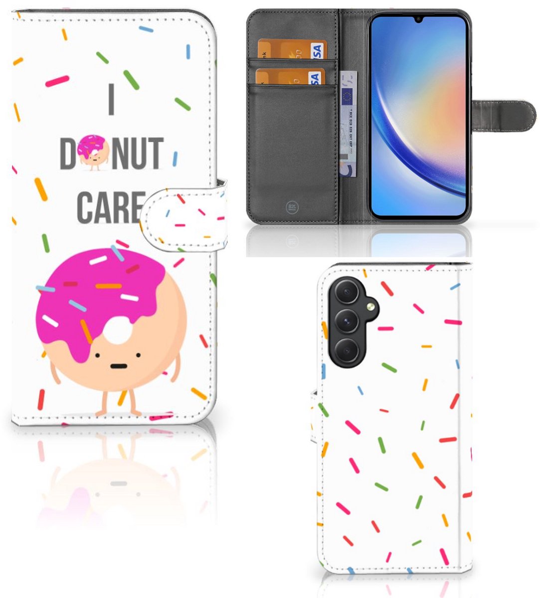 Samsung Galaxy A24 4G Book Cover Donut Roze