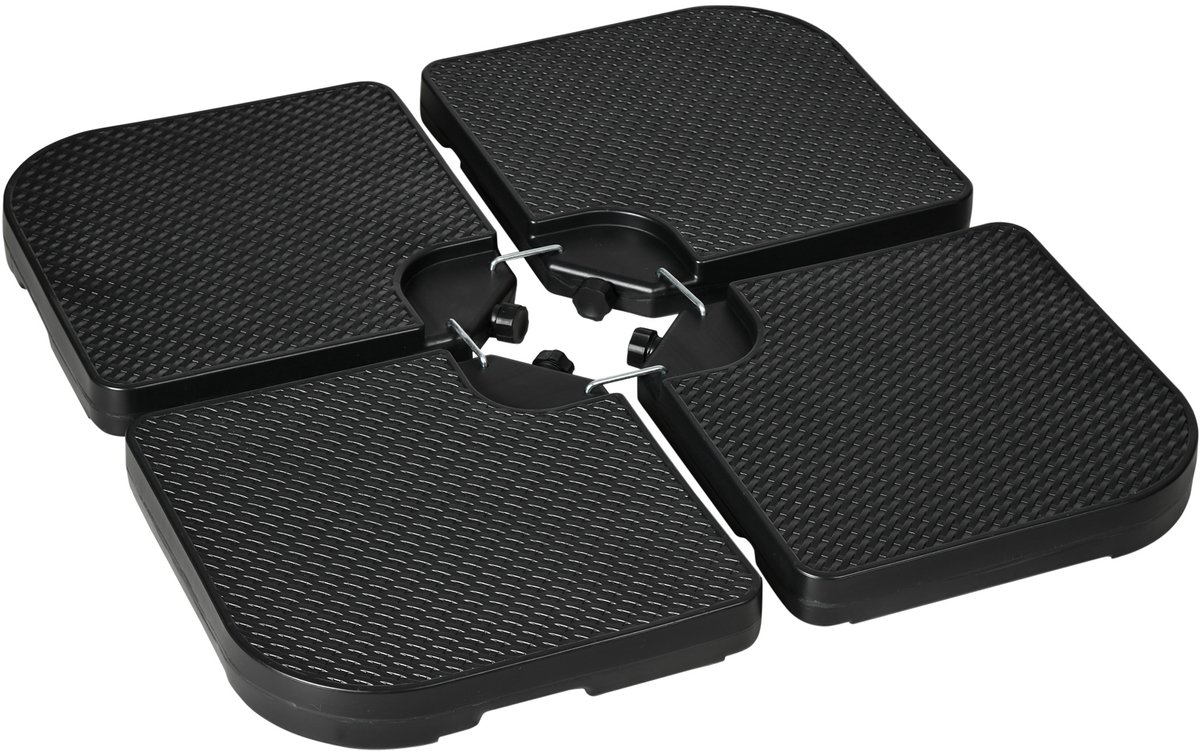 Killogood Parasolvoet 4-delige parasolvoet - vulbaar - 100 x 100 x 8 cm - zwart