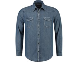 Lemon & Soda heren denim blouse in de kleur Blue Denim in de maat 6XL.