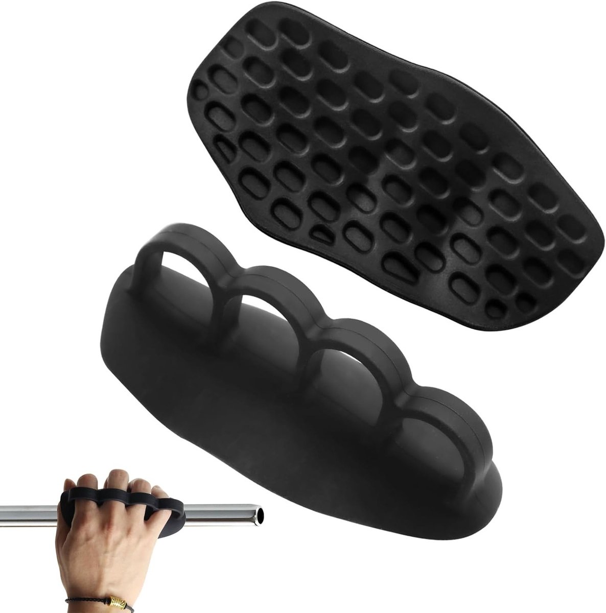 Viergaatjes palm grip voor fitness, antislip rubberen handbescherming, ideaal voor gewichtheffen en trainingen