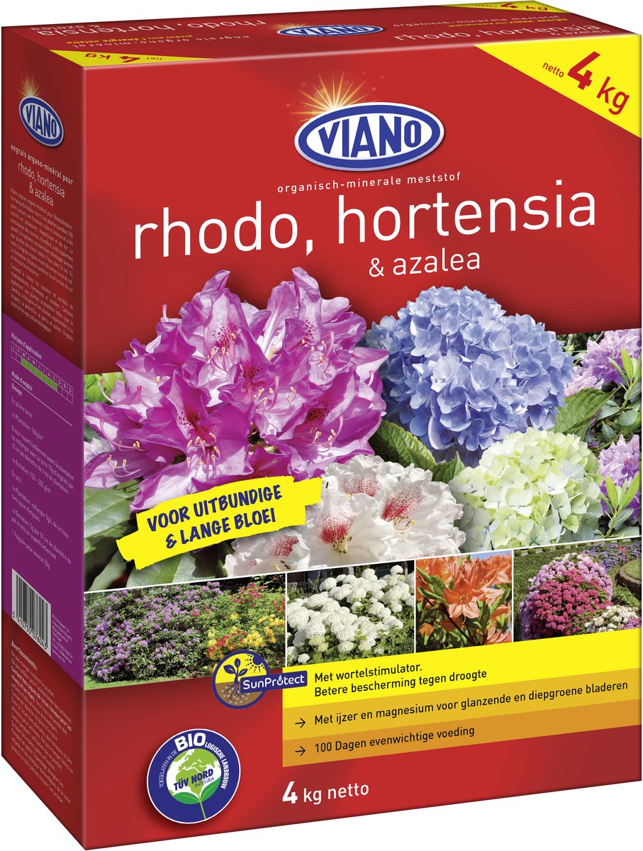 Viano rhododendron & Azalea meststof 4 kg - schitterende bloei