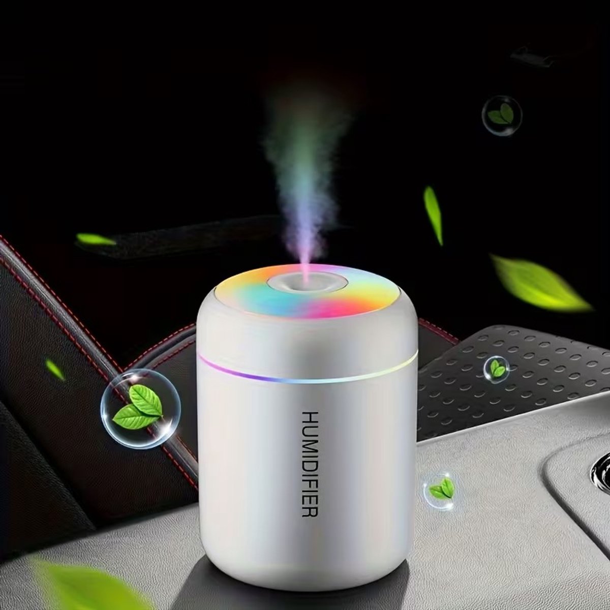 Mini-luchtbevochtiger - USB-luchtbevochtiger Voor Op Het Bureau - Automatische Uitschakeling - Luchtbevochtiger Voor in De Auto - Geschikt Voor Voertuigen, Kantoren, Slaapkamers (Wit)