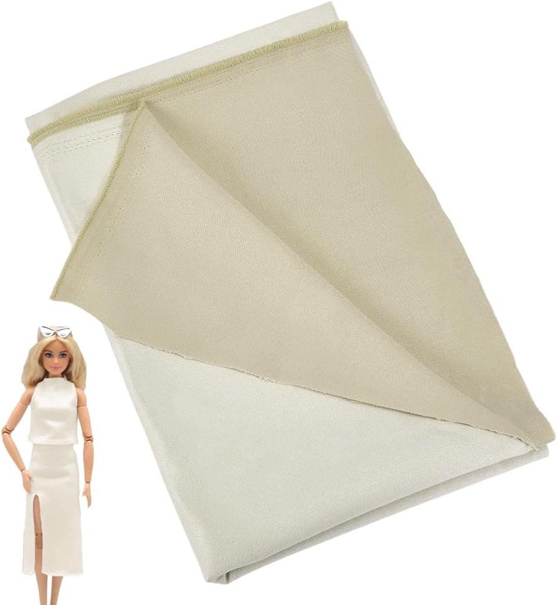 1 meter Beige Vintage Suede Stof van Polyester voor het Maken van Poppen en Handwerk, Zacht en Duurzaam