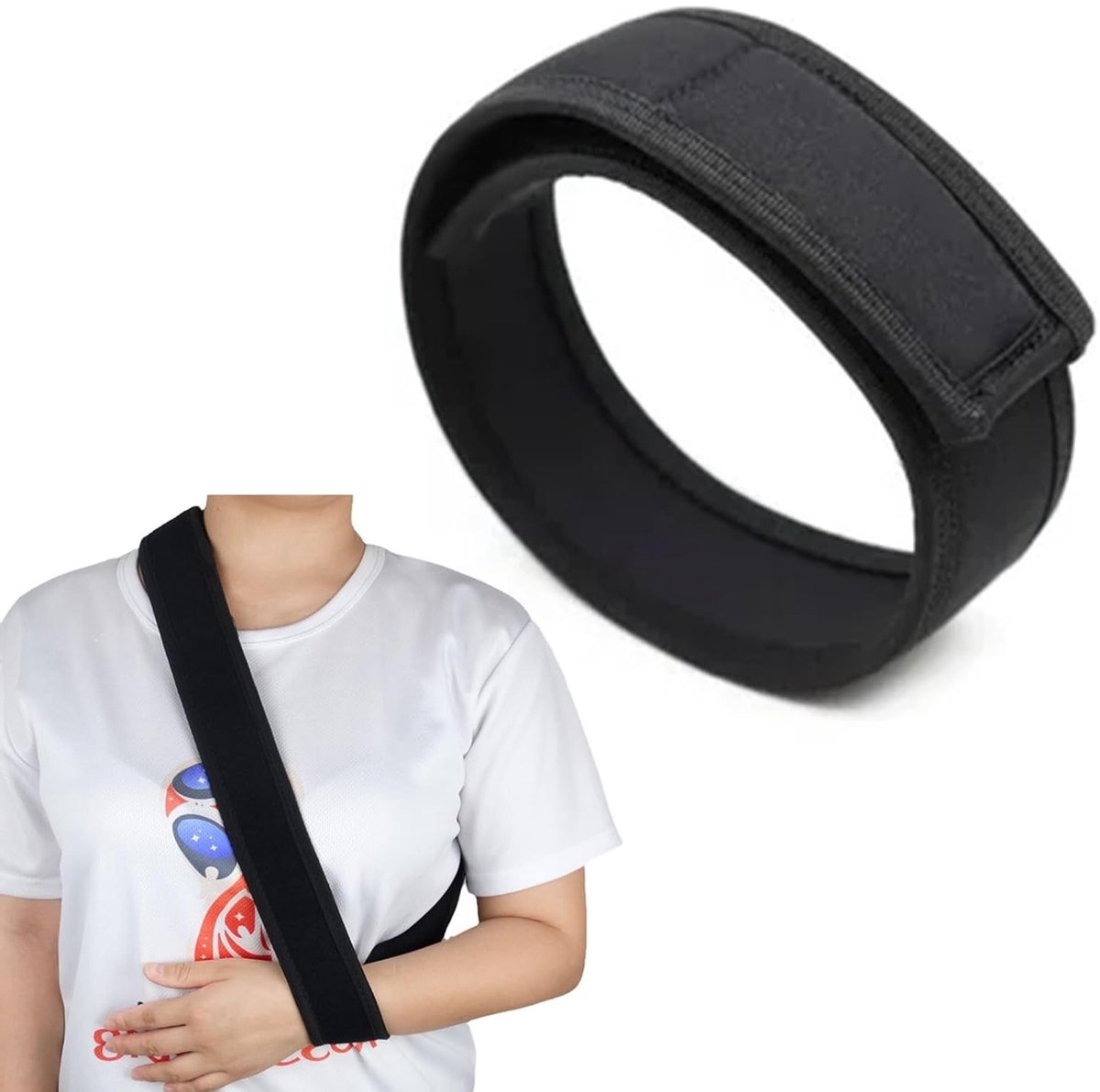 Verstelbare Arm Sling voor Schouderondersteuning, Lichtgewicht en Ademend, Comfortabele Arm Loops voor Blessures aan Arm en Elleboog