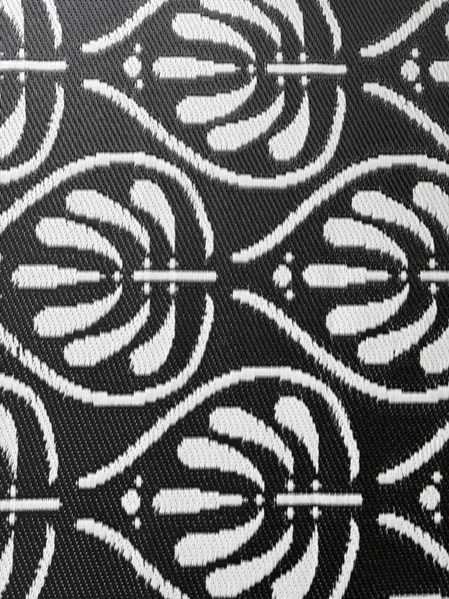 Buitenkleed 120x180cm, zwart/wit