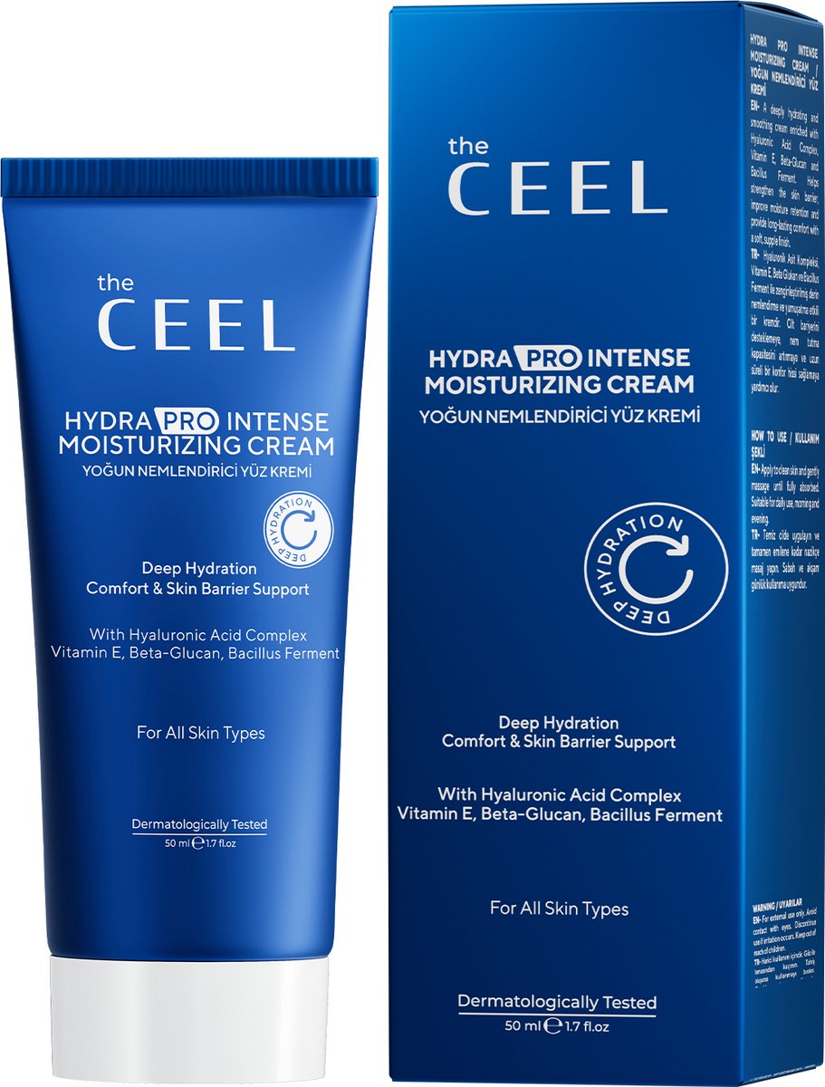The CEEL Intensief hydraterende gezichtscrème - Water-based moisturizer met hyaluronzuur, ceramiden & ureum - Barrier repair crème 50 ml