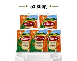 Nergiz Aksiyon Rode Linzen 5x800g – Kirmizi Mercimek – Bladvorm Linzen 4kg – Eiwitrijk, Vegan & Gezond – Ideaal voor Soep, Curry en Grootverbruik