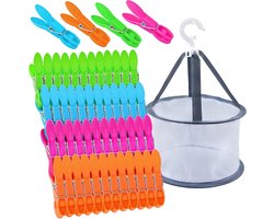 Kleurige Plastic Wasknijpers - Stevige Antislip Klemmen voor Handdoeken, Kleding en Sokken met Windbescherming - 48 Stuks