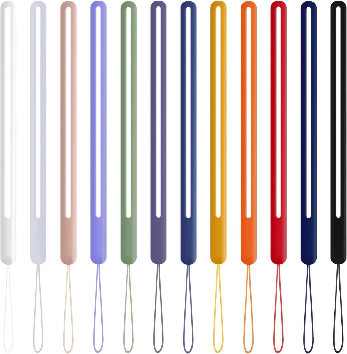 Kleurrijke Siliconen Telefoonkoord en Polsband - 12 Stuks