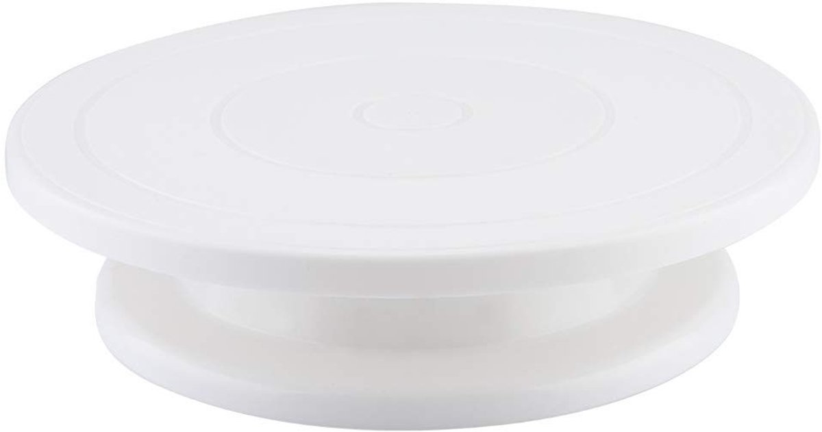 aladdien - Cake Decorating Draaitafel - Taart Decoreren - Roterende Stand - Wit - Bakaccessoires - Geschikt voor Gebak en Taarten - 28 cm