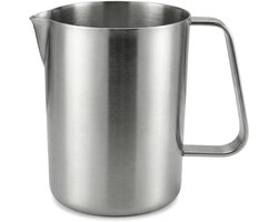 Roestvrijstalen doseerkan met handvat en maatverdeling voor melkopschuimen, multifunctionele waspot, vaatwasmachinebestendig, 500 ml