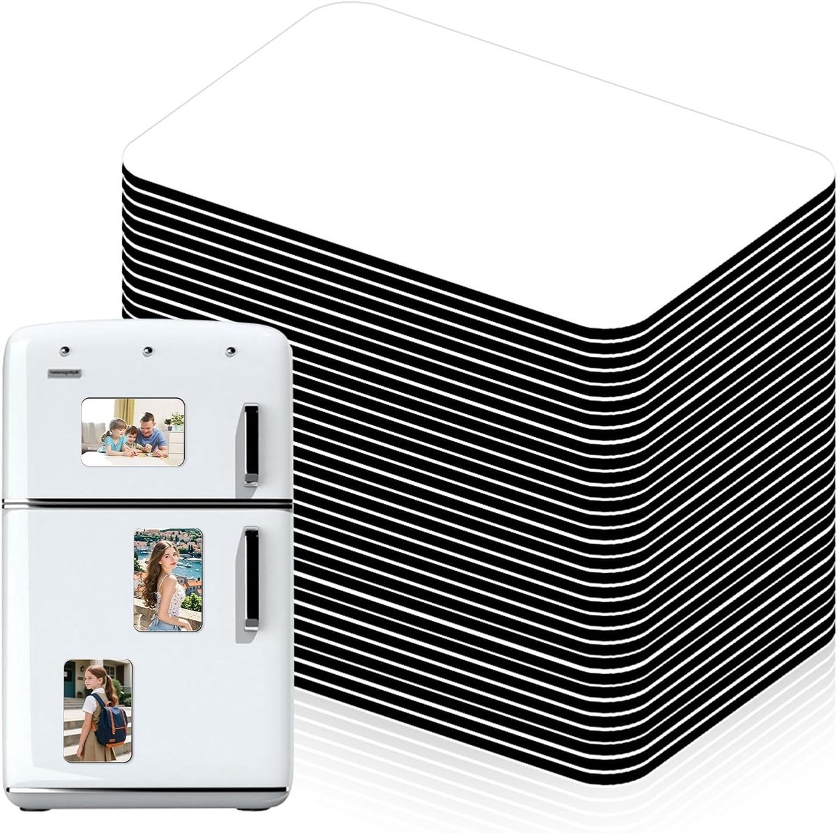 Set van 50 Lege Sublimatie Magneten 5.5 cm x 7.5 cm voor DIY Decoratie, Witbord, Keuken en Kantoor Decoratie
