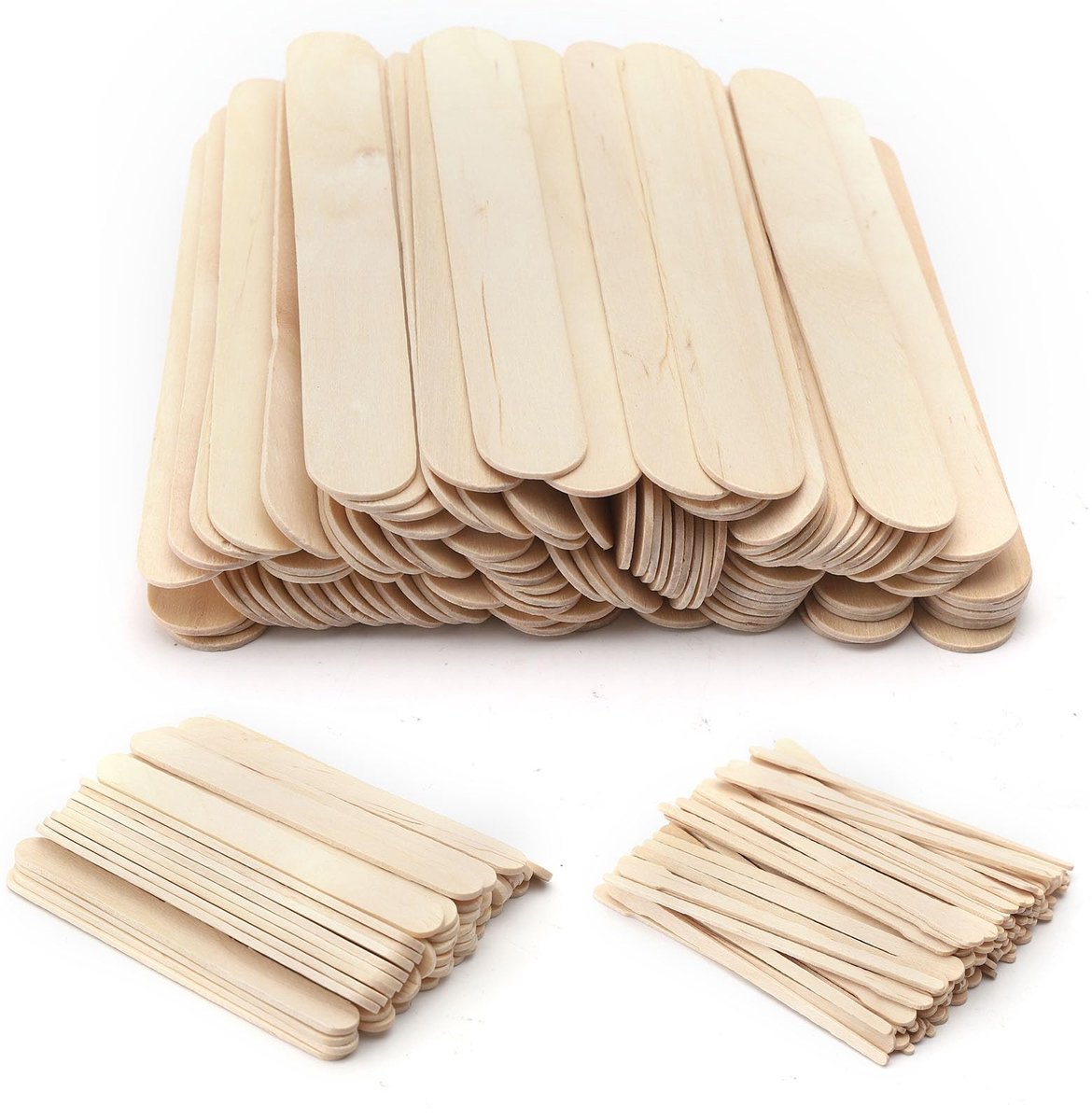 300 Stuks Houten Spatels voor Knutselen, Ontharing en IJsstokjes