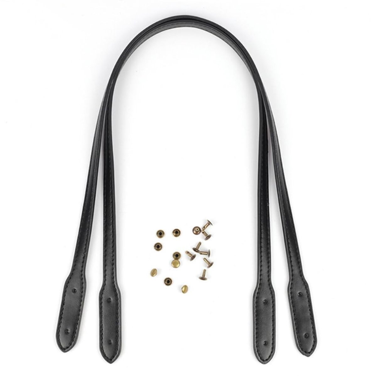 Allecto - PU Leren Handvatten - Zwart - 1.2x72cm - DIY Bag Accessoires - Sterke en duurzame handvatten - Ideaal voor tassen - Handgemaakt - Geschik..