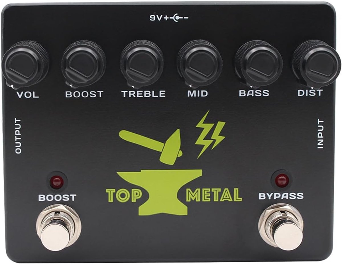 aladdien - Gitaarpedaal - Distortion - 3 Band EQ - High Gain - Elektrische Gitaar - 80s 90s Geluiden - Metaal