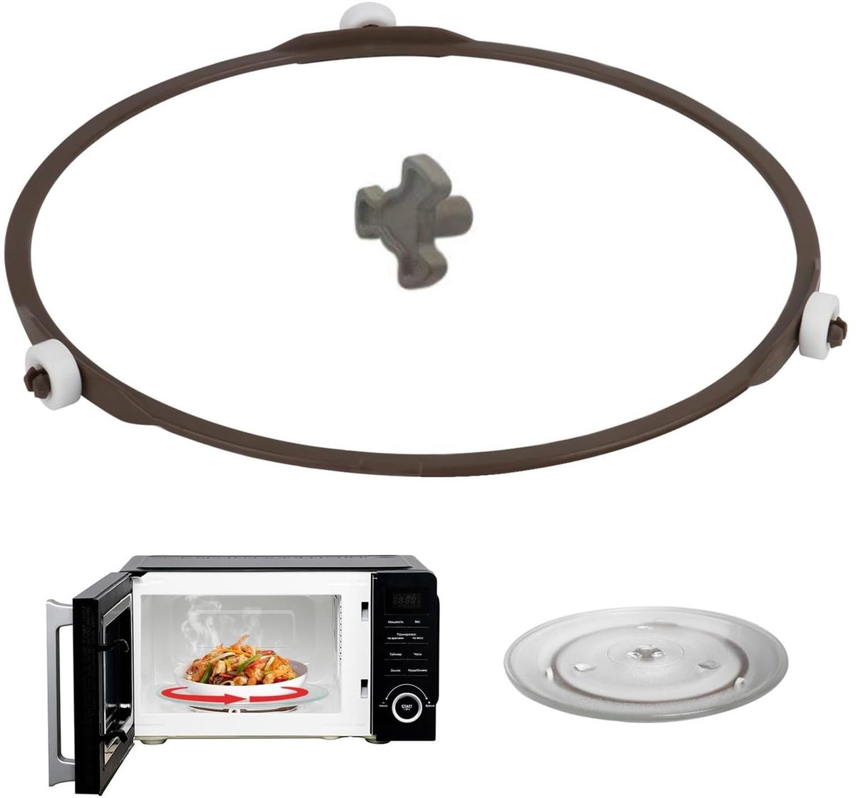 Allecto - Universele draairing - Draaibare magnetronring - Ondersteuning voor glasplaten - 17,8 cm diameter - Geschikt voor tablethouders - Ideaal ..