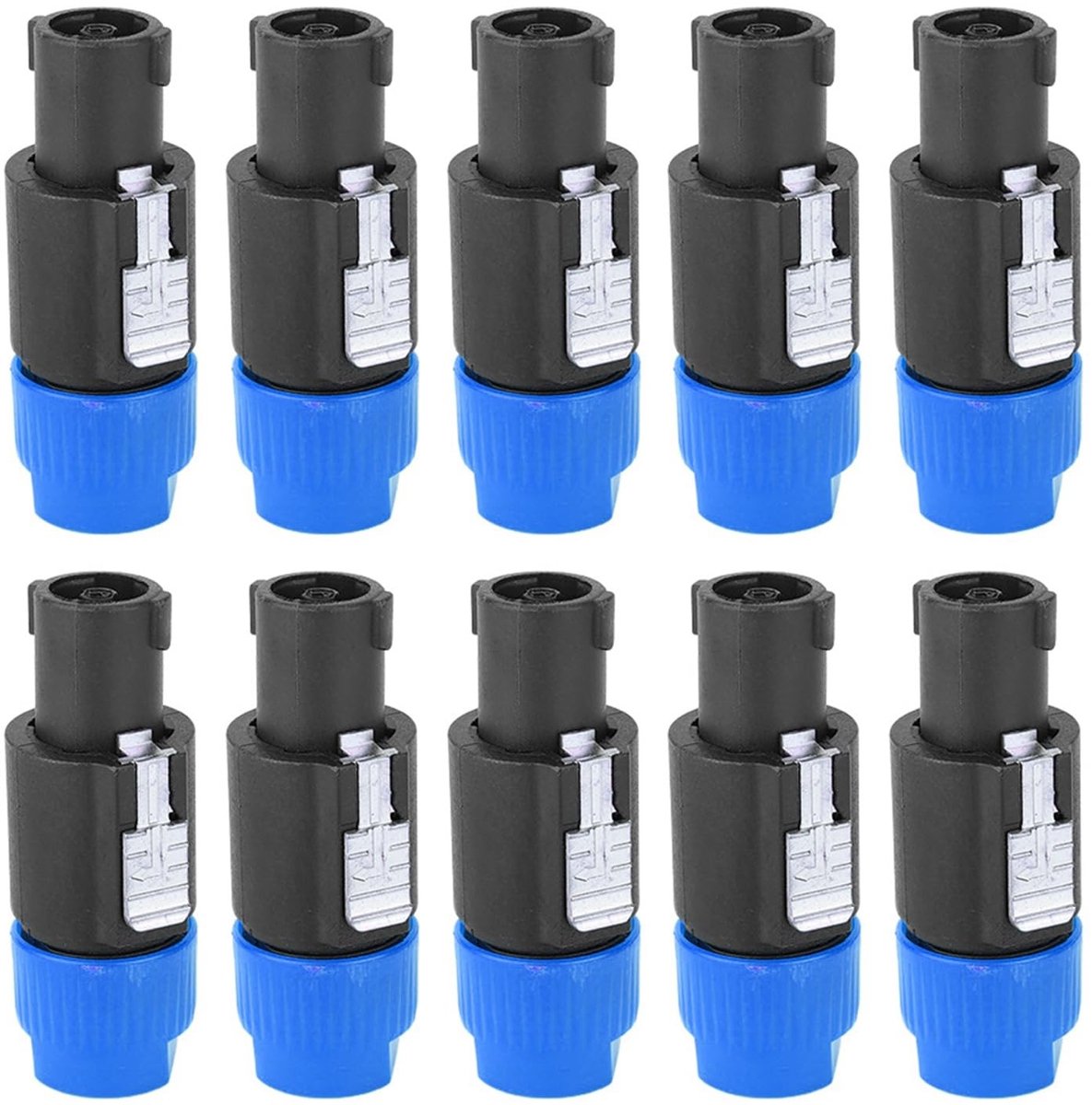 aladdien - Waterdichte Speakon Stekker - 4-Polig Audio Connector - Gebruiksvriendelijk Vergrendelingsmechanisme - Blauw - Geschikt voor Hifi-luidspr..