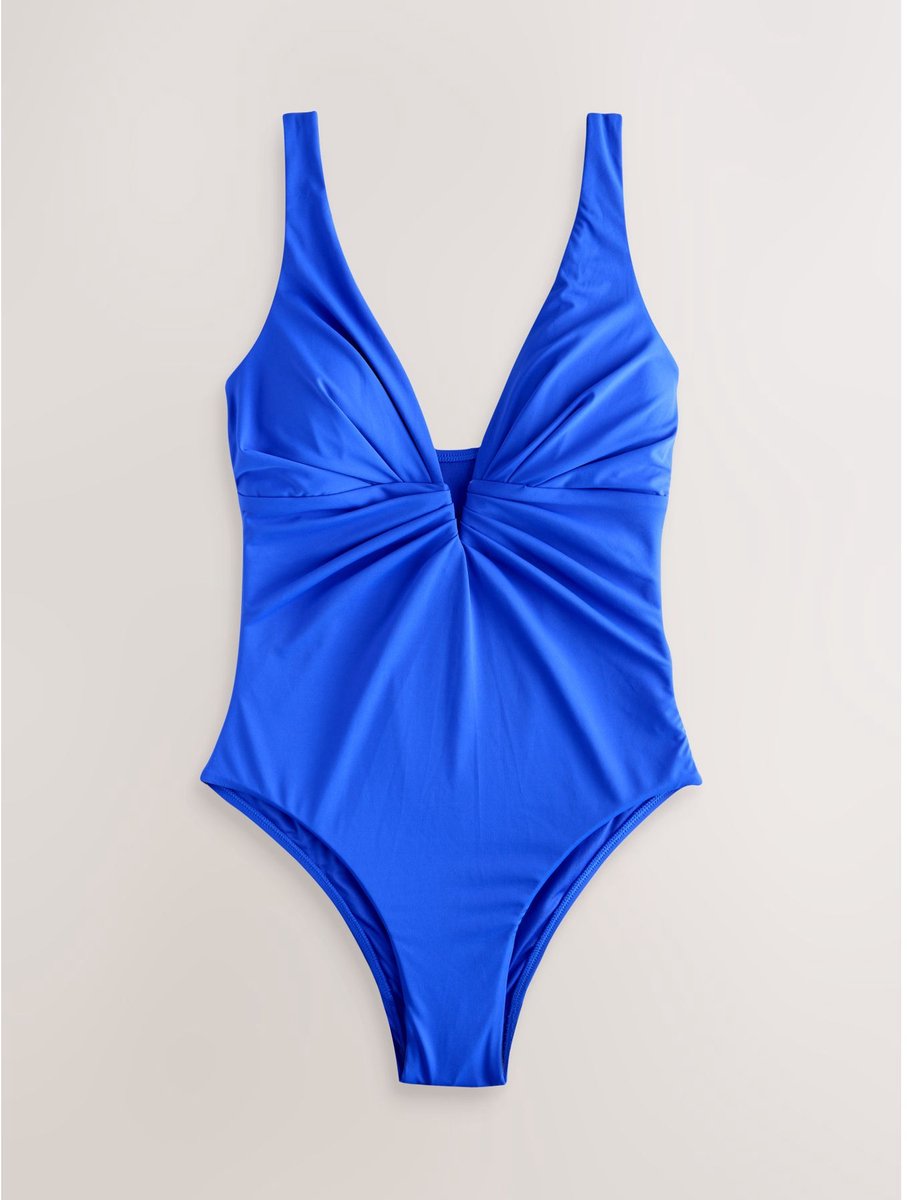 Next Dames - Diepuitgesneden buikbedekkend badpak - Tall - Blauw Cobalt Blue