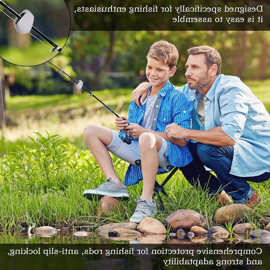 Multifunctionele hengelklemmen - 4 stuks draagbare hengelbinders en houders voor werphengels, spinhengels en vlieghengels, afneembare opbergorganizers in grijs — afbeelding 4