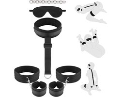 DOWO® - BDSM Extreme Bondage Set - SM Handboeien - Enkelboeien - Halsband- Sex Toys voor Koppels - Seksspeeltjes voor vrouwen - Sex Pakket en Toys - 7 Delig