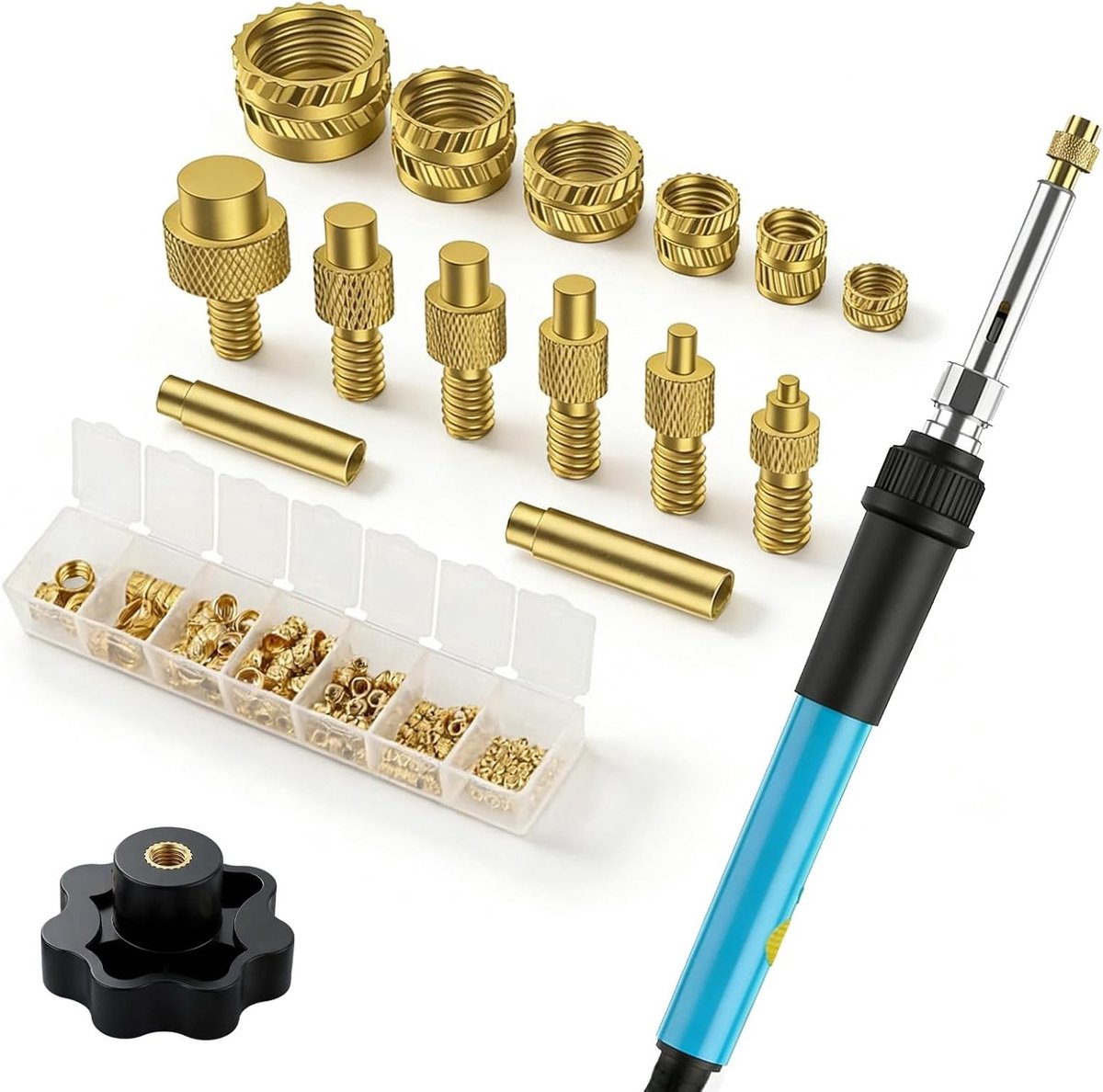 Set van 6 schroefdraadsoldeerpunten met 100 schroefdraadinzetstukken M2/M3/M4/M5/M6/M8 - Ideaal voor reparaties aan mechanische apparatuur en gereedschap, veelzijdige accessoires voor precisiewerk