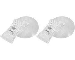 Allecto - Zeewier Clip - Aquarium Voedinghouder - Handige Voedingsoplossing - Helder - Zuignap Clip - Ideaal voor Vissen - 2 Stuks