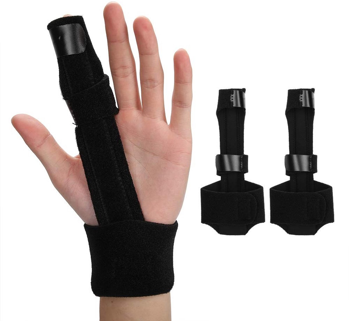 aladdien - Vingerbrace - Verstelbare vingerbrace - Ondersteuning voor herstel - 2-delig - Trigger finger - Handbeweging - Geschikt voor vingers - Kl..