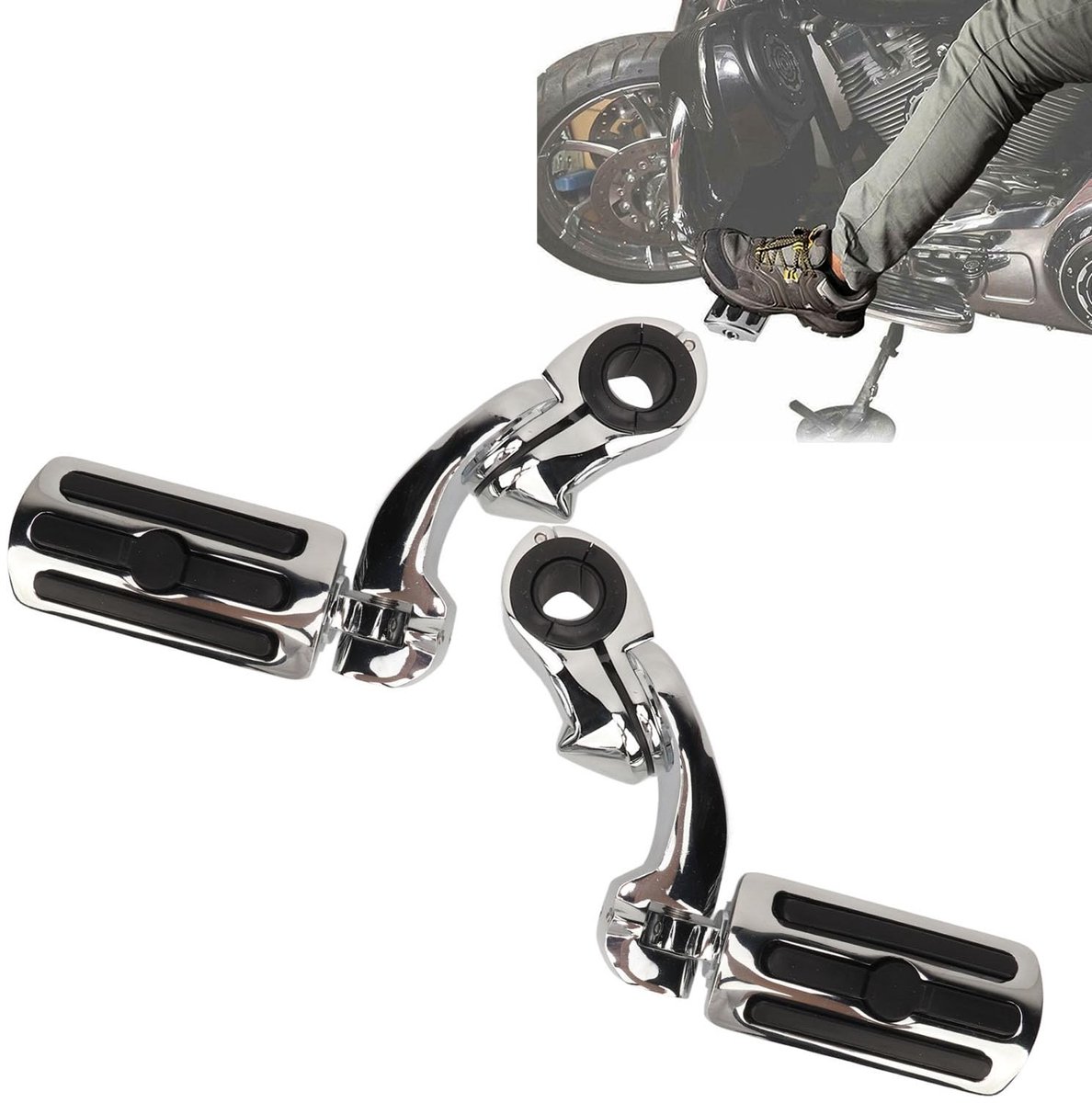 aladdien - Motorsteunen - Verstelbare voetsteunen voor motor - Ideaal voor lange ritten - Geschikt voor verschillende motoren - Ondersteunt optimale..