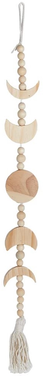 aladdien - Wanddecoratie - Boheemse stijl - Houten kralen - Burlywood - Maanfase - Geschikt voor slaapkamer - Kinderen