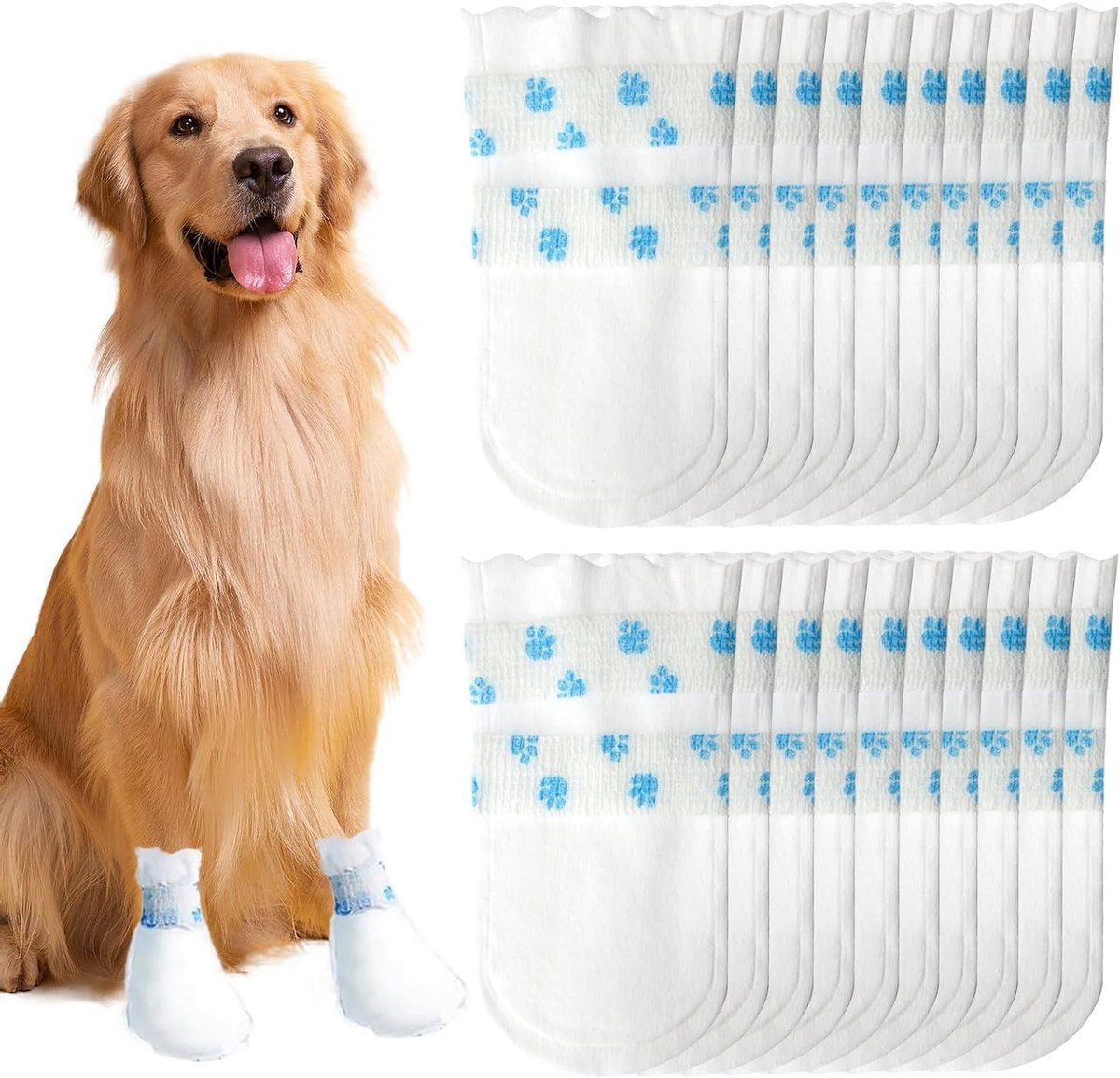 Verwisselbare en Waterdichte Hondenschoenen voor Gewonde Pootjes - 20 Stuks - Bescherming tegen Likken en Ideaal voor Herstel van Pootbandages