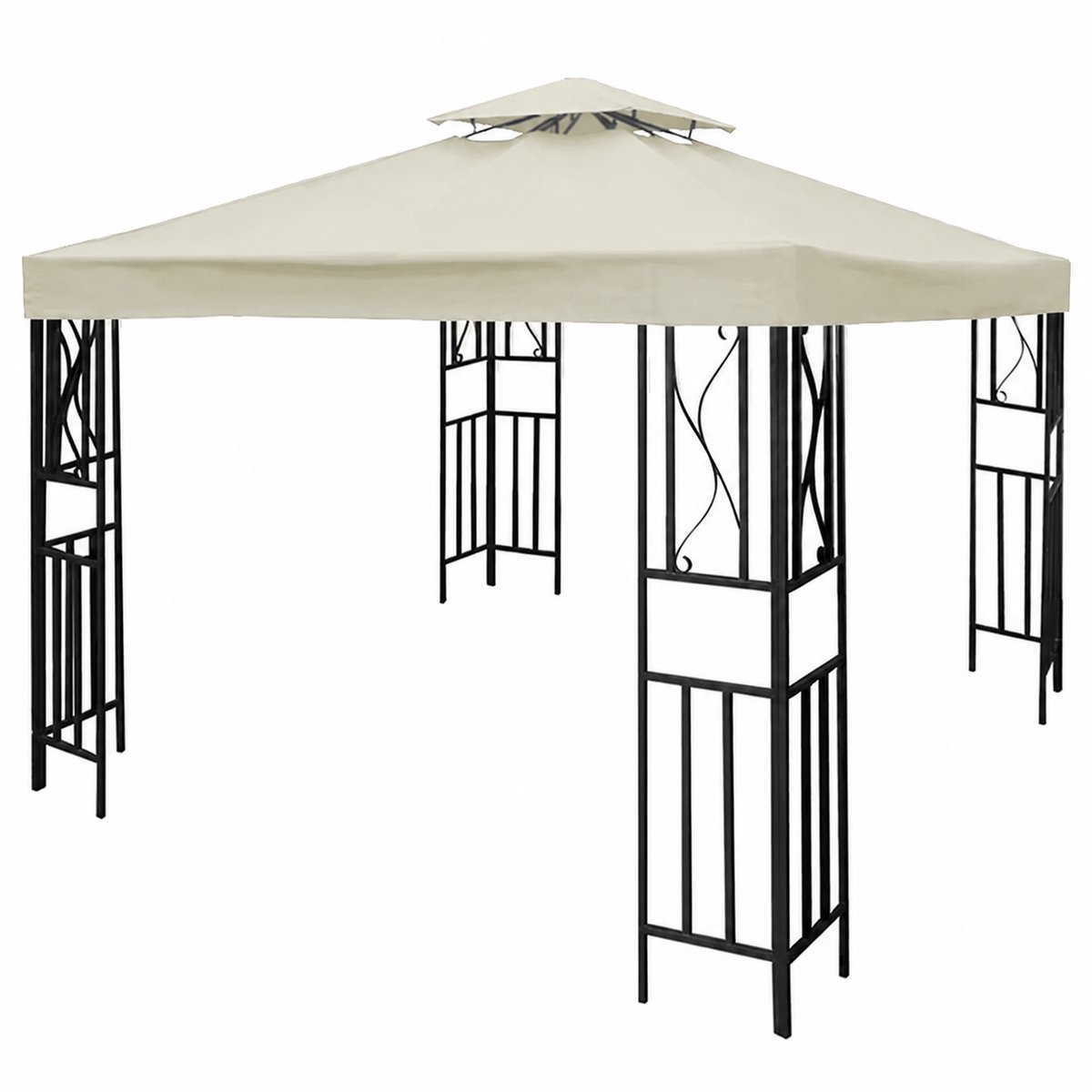 Pelor Vervangend Dak Tuinpaviljoen 3x3m - 2-Laags Partytent Dakzeil - Waterafstotend Paviljoen Dak - Beige Wit