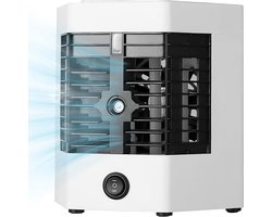 Mini Aircooler – 5-in-1 Luchtkoeler met Bevochtiger & Timer – USB Ventilator – 375ml – Draagbaar – voor Bureau & Slaapkamer