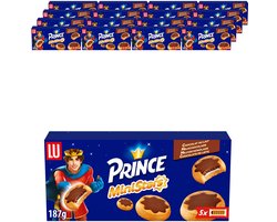 LU Prince MiniStars Koekjes Melkchocolade 16 x 187g (5 x 37,4g) - Koek voor Onderweg - Koffie - Thee - Werk - Voorraad - Melkchocoladevulling - Meeneemverpakking