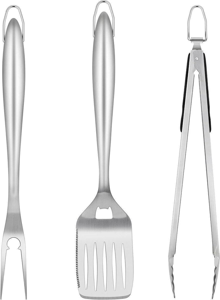 Grill accessoires set van roestvrij staal (3 stuks)