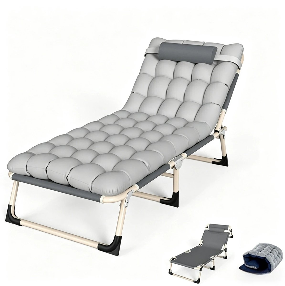 Opvouwbaar Campingbed voor Volwassenen – Lichtgewicht Reisbed met Matras – Stevig & Comfortabel – Voor Camping, Tuin & Buiten