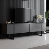 Luxe" houten TV-meubel 180 x 30 x 50 cm - Antraciet