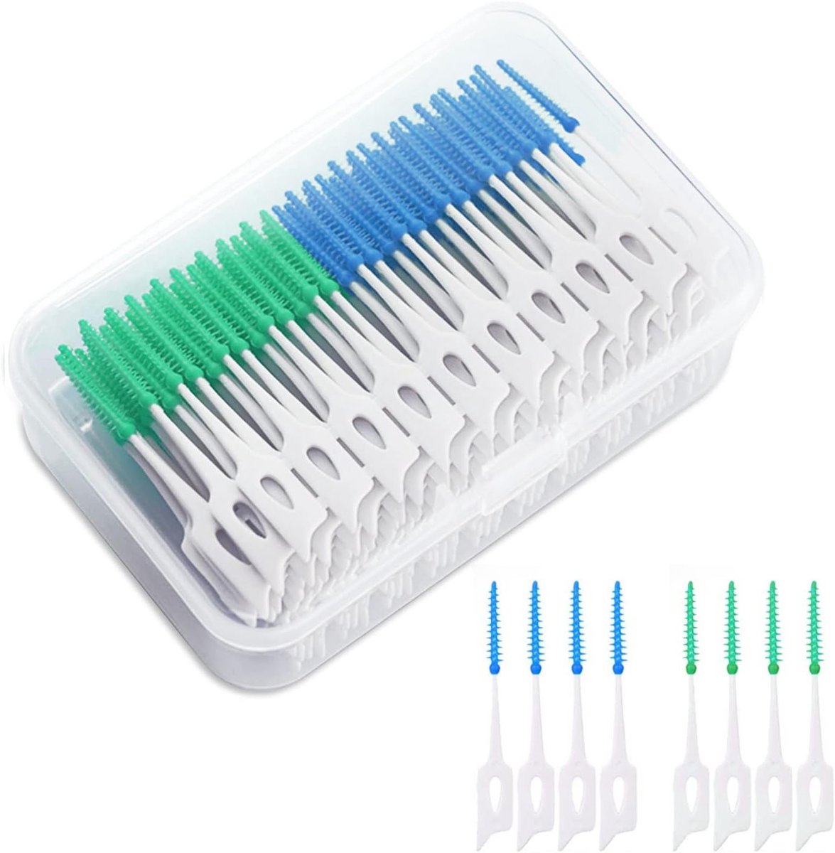 200 Stuks Tanden Flos Picks en Interdentale Borstels voor Effectieve Mondhygiëne en Tandreiniging, Silicone Tandenstokers en Flosser Tools