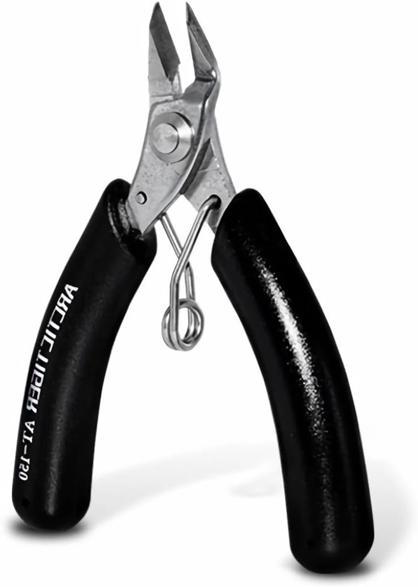 Mini Zijtang - Draadknipper Knipschaar - Precisie Knipwerk - Roestvrij Staal - 1mm Snijbreedte - Zwart Handvat