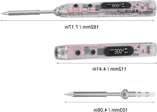Digitale 100W Loodgietijzer Set met Constant Temperatuur, OLED Verlichting en TS B2 Kop voor Precisie Loodverbindingen en Elektronische Reparaties — afbeelding 4