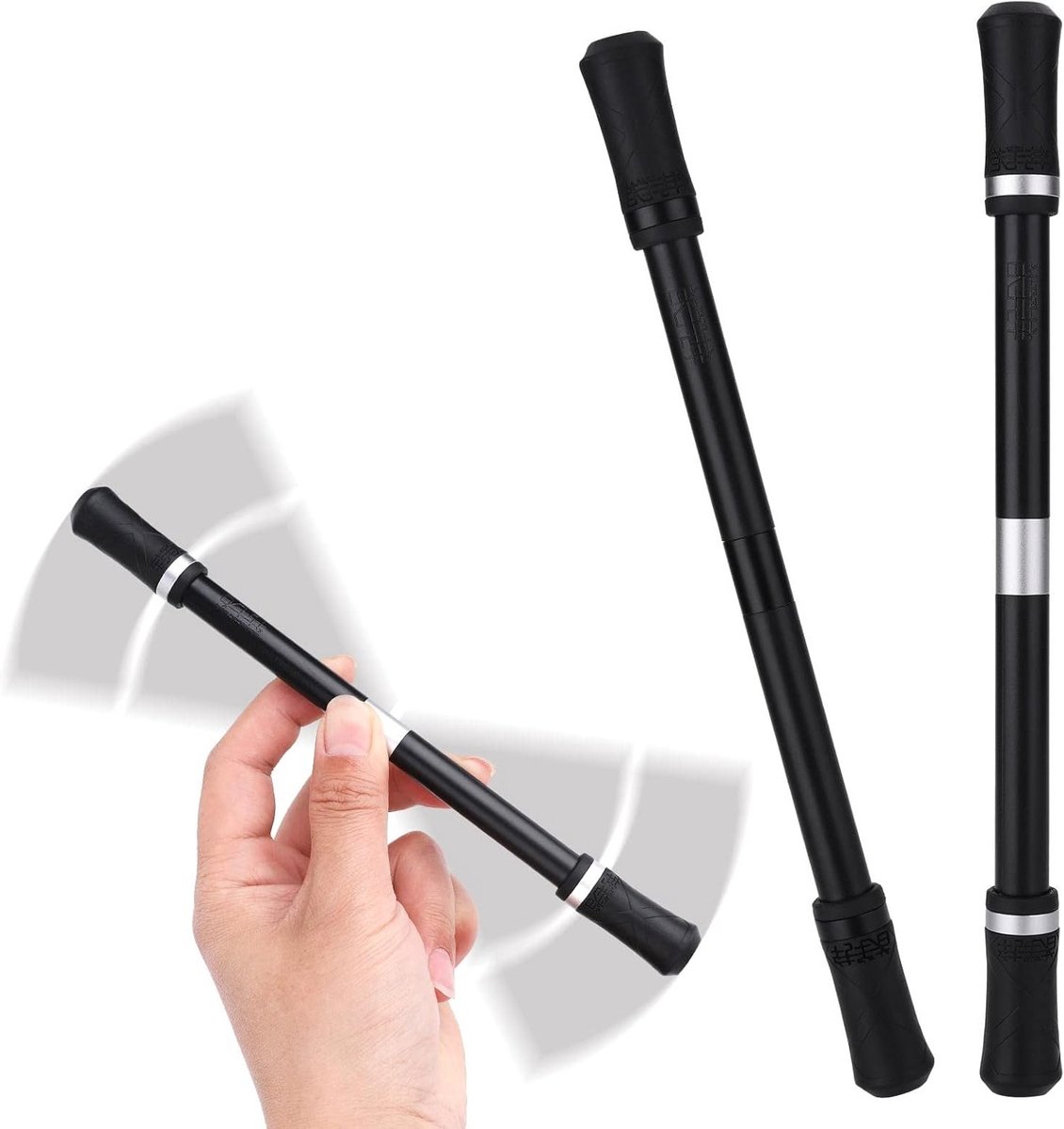 Spinning Rotating Balpen Set van 2, 22 cm Gewogen Rolling Pen met Anti-Slip Coating voor Studenten en Ontspanning tijdens het Spelen