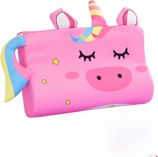 Kinderkussen - Kussen - Slaapkussen - Ademend Ergonomisch Slaapkussen - Dierendesign - Voor Peuters & Kinderen - 45x27x6 cm
