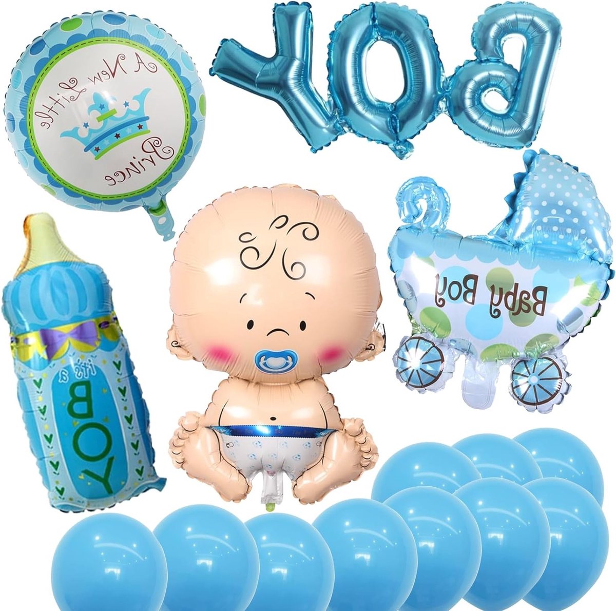 Feestelijke Baby Shower Decoratie voor Jongens met Ballonnen, Banner en Welkom Thuis Versiering - Gender Reveal en Doopfeest Decoratie (Blauw)