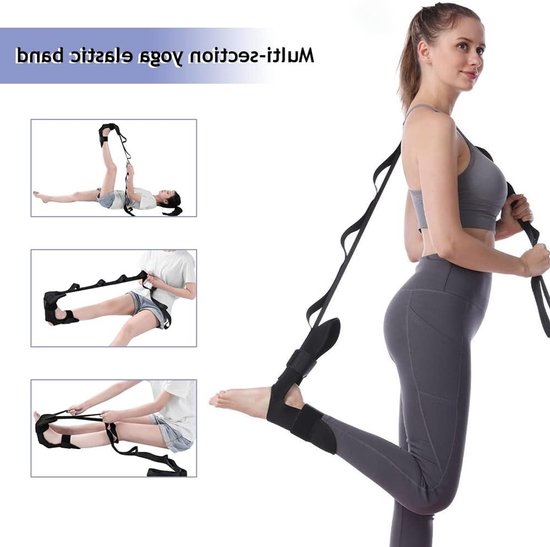 Elastiek - Fascial stretcher - Yoga stretchring - Elastiek - Yoga riem - Fascia stretcher - Pijnloze been stretchband - Geschikt voor yoga, fysiotherapie, revalidatietraining (zwart) van Merkloos — afbeelding 3