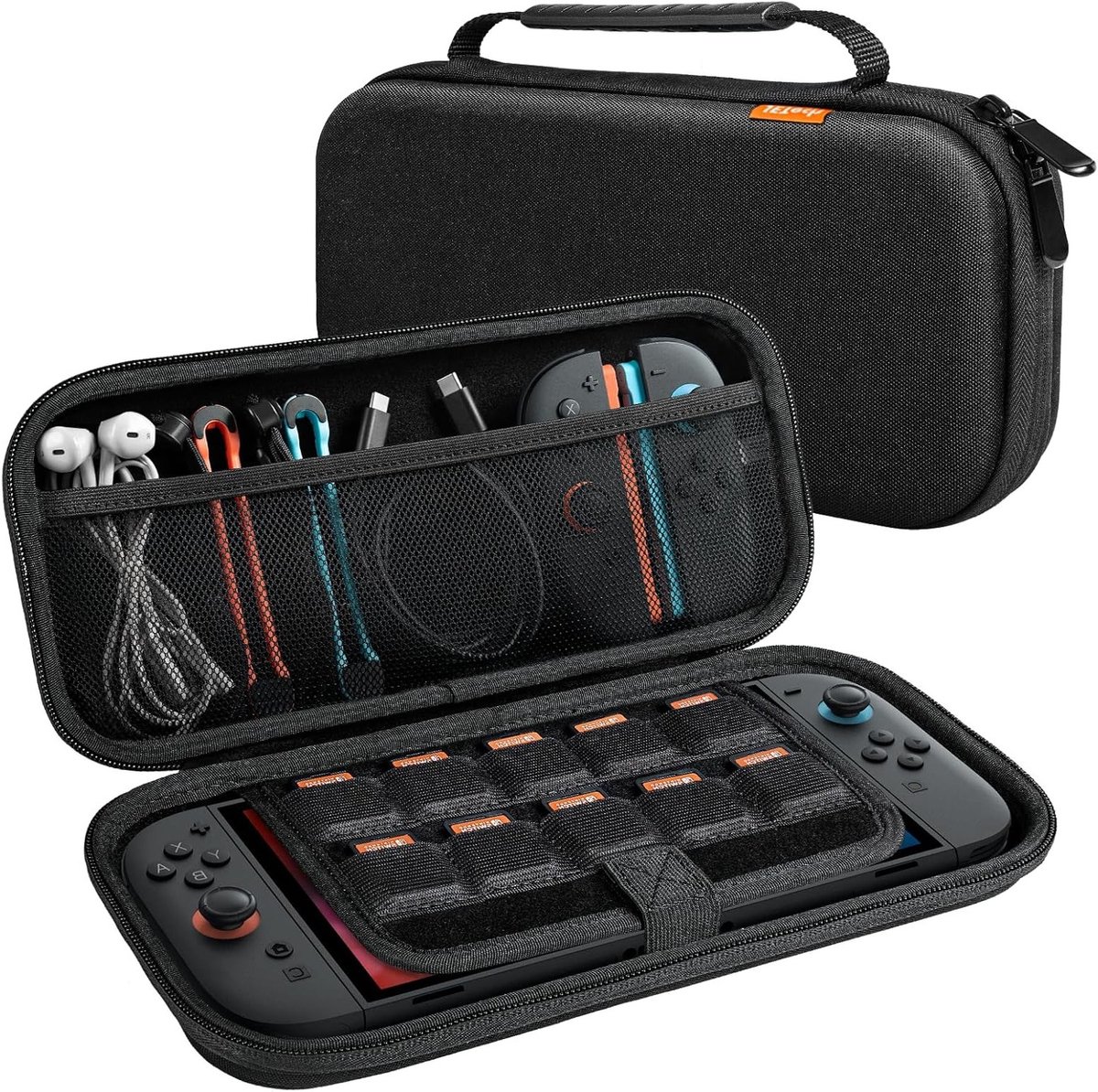 Draagbare Hard Shell Reiszak voor Nintendo Switch 2 (2025) met 10 Game Card Slots en Accessoires, Lichtgewicht en Krasbestendig Bescherming