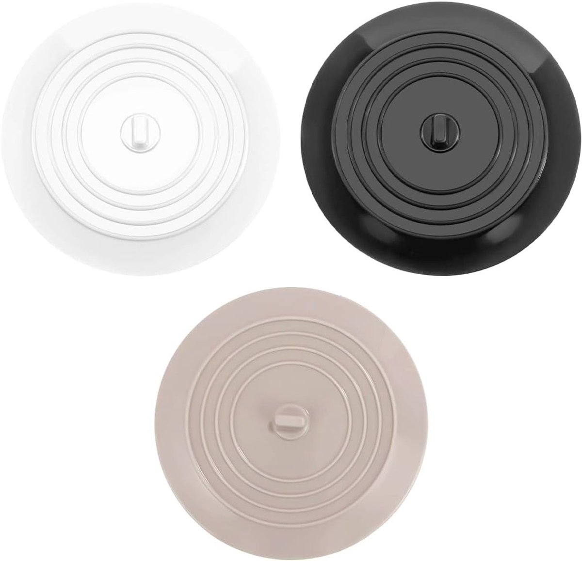 Set van 3 Universele Siliconen Afvoerstoppen van 15 cm - Ideaal voor Bad, Douche en Wastafel, Waterdicht en Duurzaam