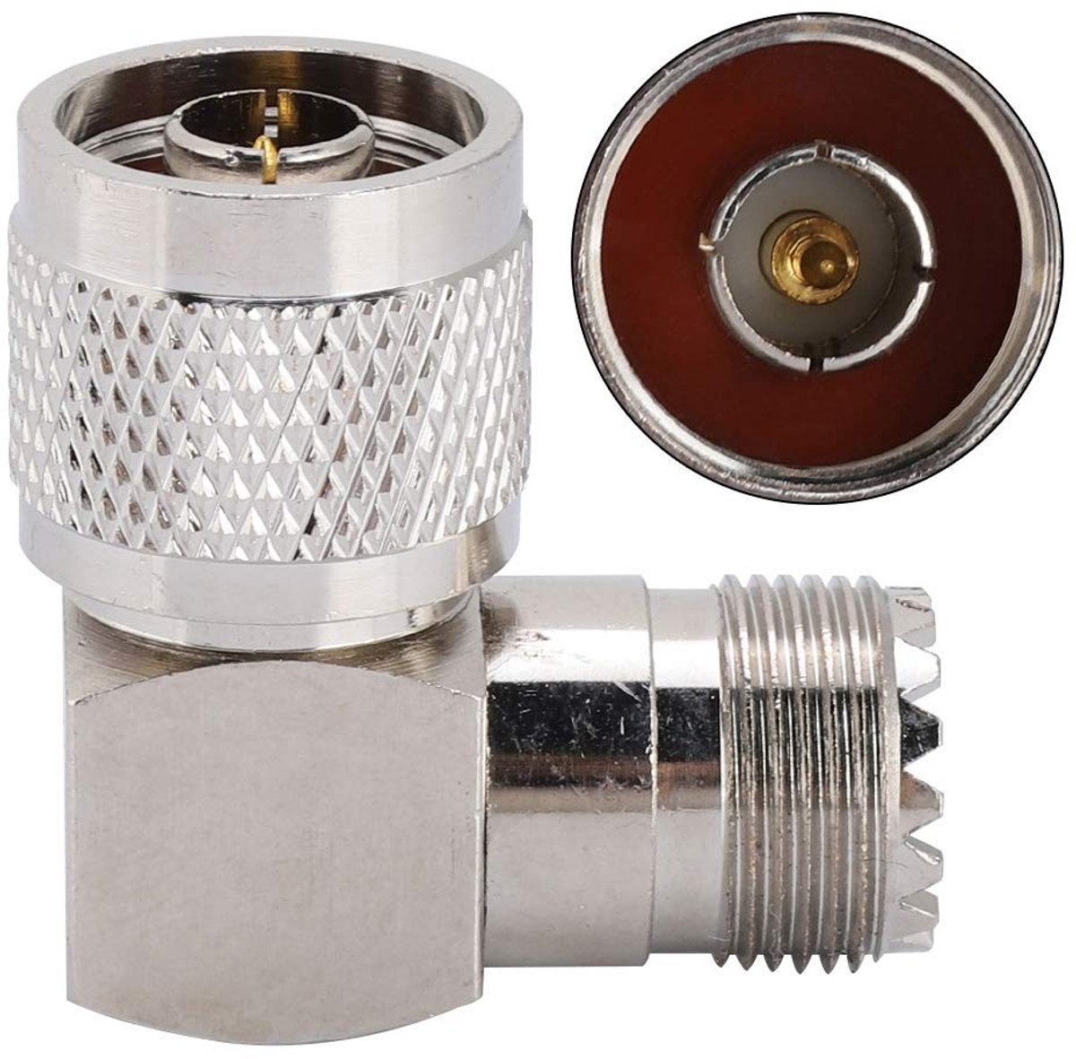 aladdien - Coaxiale Adapter - 90 Graden - UHF Antenne - M naar F - Hoogwaardige verbinding - Geschikt voor antenne-installatie - Compact formaat