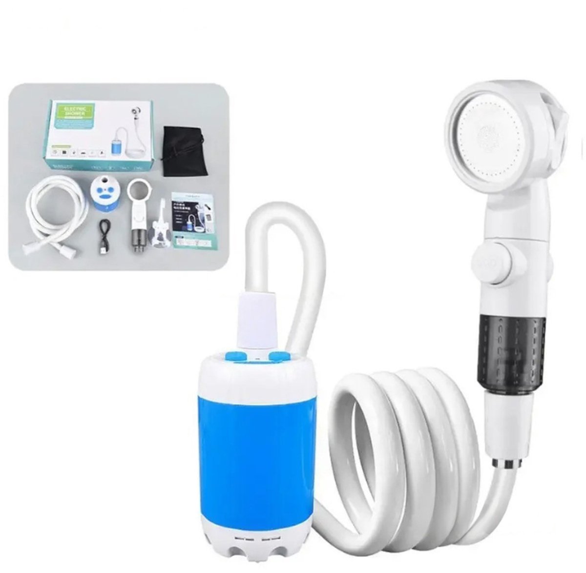 DIMICO - Camping douche - Campingdouche - Draagbare Douchepomp - USB Oplaadbaar - Voor Kamperen, Reizen, Auto Wassen & Huisdieren